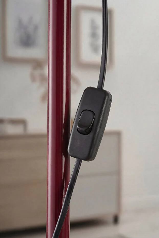 Marella Tek Ayaklı Bordo Metal Modern Lambader Salon & Oturma Odası & Yatak Odası Marella Tek Ayaklı Bordo Metal Modern Lambader Salon & Oturma Odası & Yatak Odası